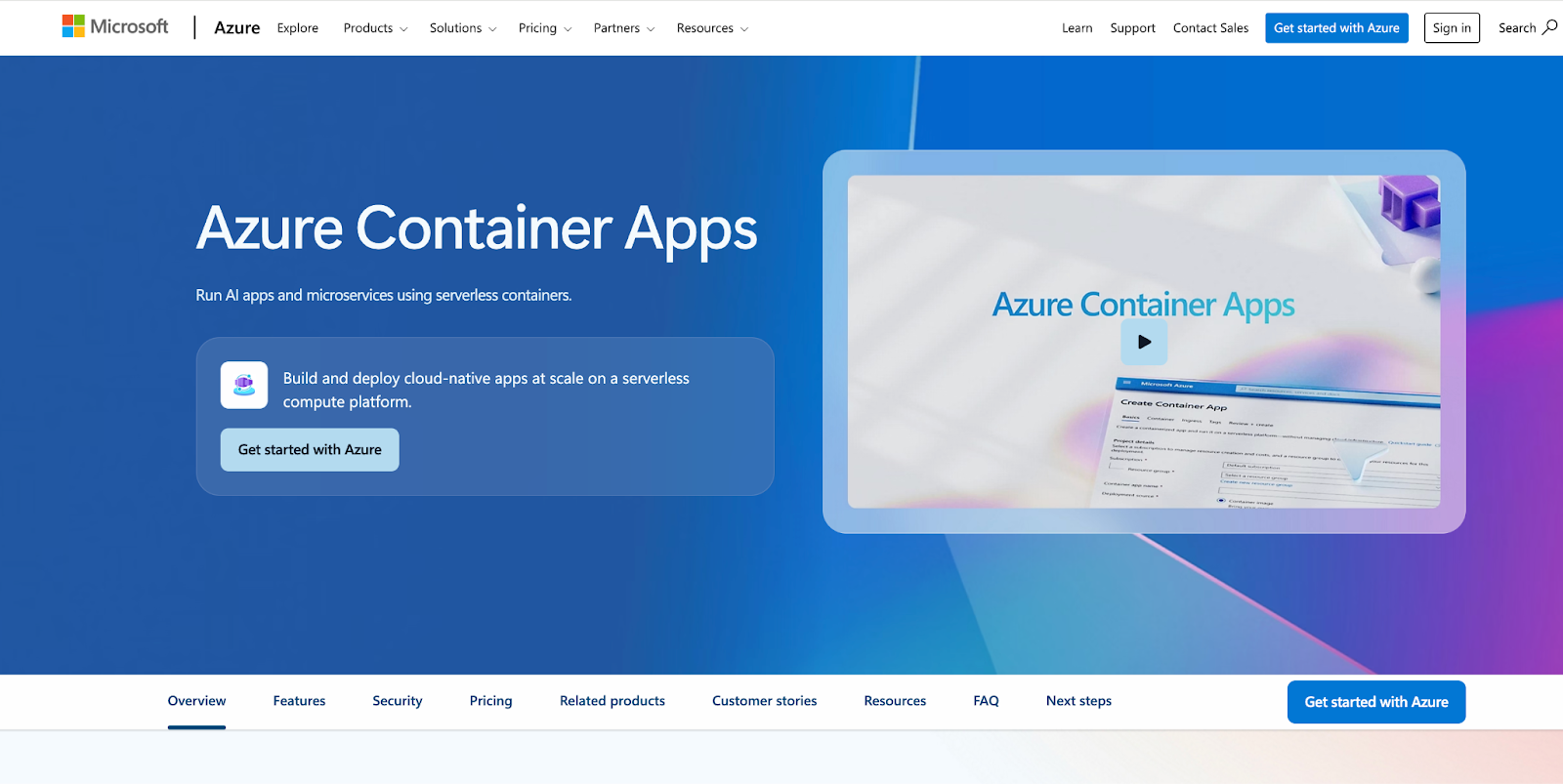 Azure Container Apps Website